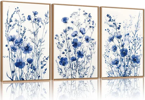 Vista 91 de FWIEXA Juego de Arte de Lienzo Bohemio Enmarcado para Pared, Cuadros Botánicos Verde Salvia Decoración de Pared, Impresiones de Arte de Plantas