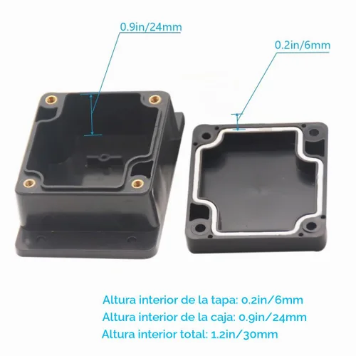 Vista 6 de Zulkit Caja de conexiones de plástico ABS a prueba de polvo, impermeable, IP65, cajas eléctricas universales, carcasa para proyectos con oreja fija