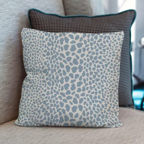 Vista 4 de Funda de almohada con estampado de leopardo y guepardo azul claro, funda de cojín a rayas de animales africanos, funda de almohada rústica