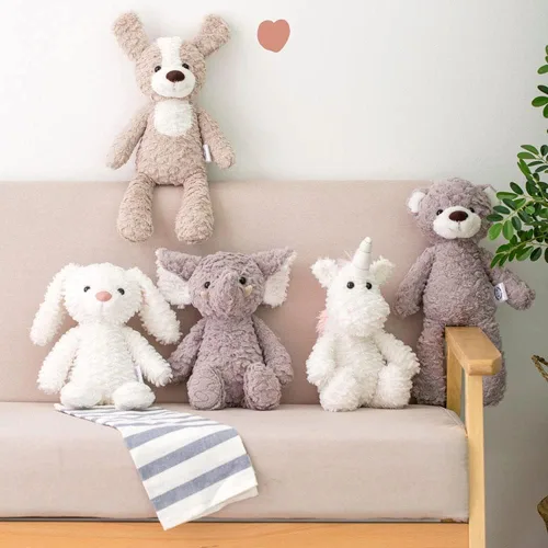 Vista 8 de GUDVES Juguete de peluche de animal del bosque, peluche suave de 15 pulgadas, conejo, oso, perro, unicornio, elefante, juguete de peluche