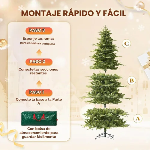 Vista 8 de HOLLO STAR Árbol de Navidad de lápiz preiluminado de 6 pies con 300 luces LED, control por aplicación, árbol de Navidad artificial Aspen, luces RGBW