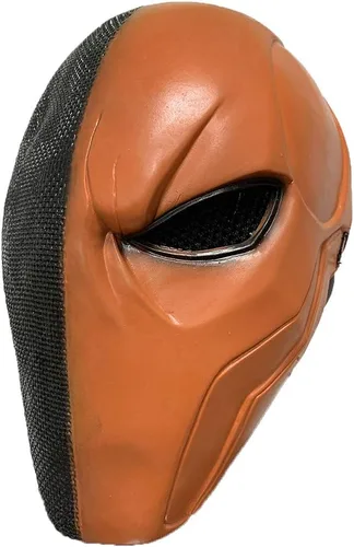 Vista 2 de Deathstroke - Máscara de látex de superhéroe de Arkham City para Halloween, accesorios de cosplay