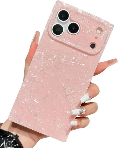 Vista 48 de Elegante Funda con Concha de Madre Perla para Niña Compatible con iPhone 14 de 6.1 Pulgadas, Funda Rectángulo con Borde, Elegante y delgada