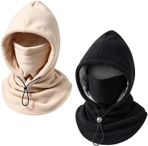 Vista 10 de 2027 New 3 in 1 Winter Hat, Multifunctional Winter Hood Hat Black