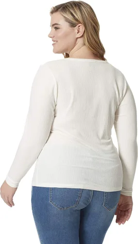 Vista 3 de Jessica Simpson Camiseta de encaje con cuello redondo para mujer, talla grande