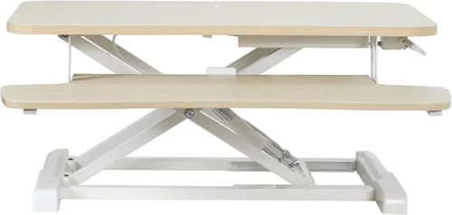 Vista 14 de VIVO Convertidor de escritorio de 26 pulgadas, Serie K, elevador ajustable de sentado a parado, estación de trabajo para dos monitores y laptop