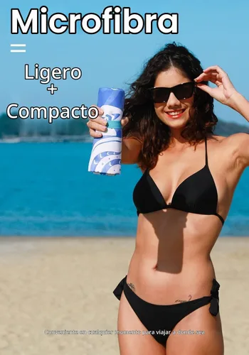Vista 2 de Widdonen Toalla de playa de microfibra, extra grande, paquete de 2 unidades, 71 x 32 pulgadas, con bolsa de viaje