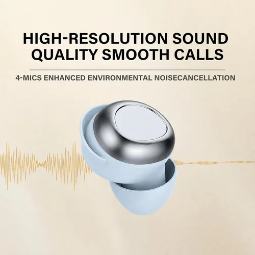 Vista 5 de Rulefiss Auriculares inalámbricos, ENC 40 dB con cancelación de ruido, 45 horas de reproducción, Bluetooth 5.4, controladores de 0.394 pulgadas