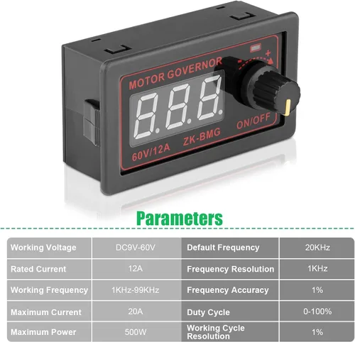 Vista 5 de PWM Controlador de velocidad del motor DC 12V 24V 60V 500W Motor eléctrico Regulador de control de velocidad Controlador de velocidad de potencia