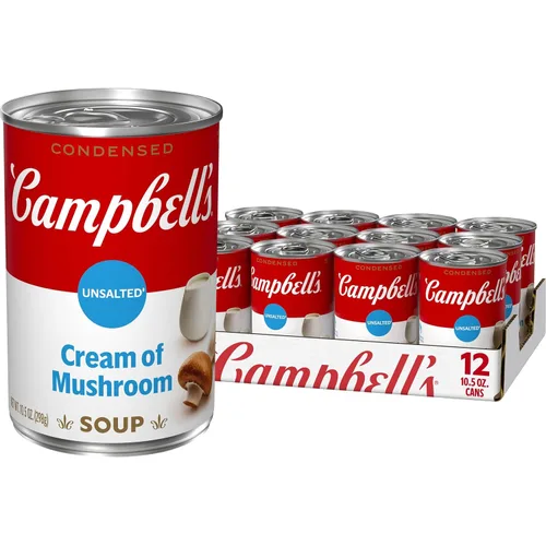 Vista 10 de Campbell's Crema de sodio condensada con 25% menos de sopa de hongos, lata de 10.5 onzas