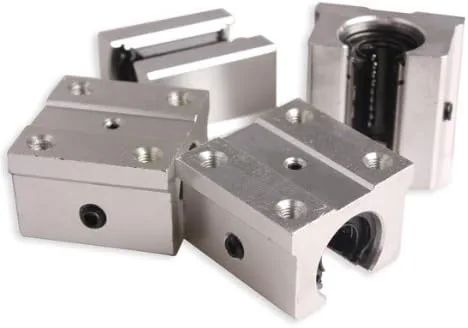 Vista 2 de Vktech Bloque sólido con rodamiento de movimiento de enrutador lineal abierto de aluminio de 4 piezas (SBR16UU 0.630 in)