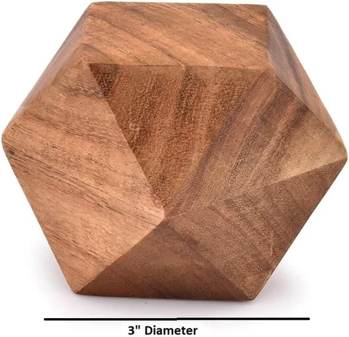 Vista 6 de NIRMAN Bola de madera decorativa de madera de acacia para centro de mesa o uso individual, ideal para uso en la sala, comedor, mesa de café, centro