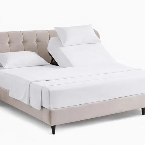 Vista 13 de KRISHNA Juego de sábanas prémium de 4 piezas de 34 pulgadas para cama ajustable con números de sueño, 100% algodón egipcio, sábana bajera ajustable