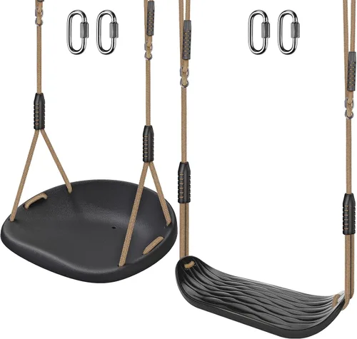 Vista 18 de SELEWARE Juego de soportes de columpio de alta resistencia, kit de accesorios de columpio con marco A, 1 soporte medio y 2 soportes de base
