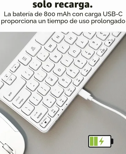 Vista 7 de Teclado Inalámbrico Bluetooth Macally para Mac - Conectividad Premium para Múltiples Dispositivos - Teclado Apple Compatible para MacBook Pro/Air