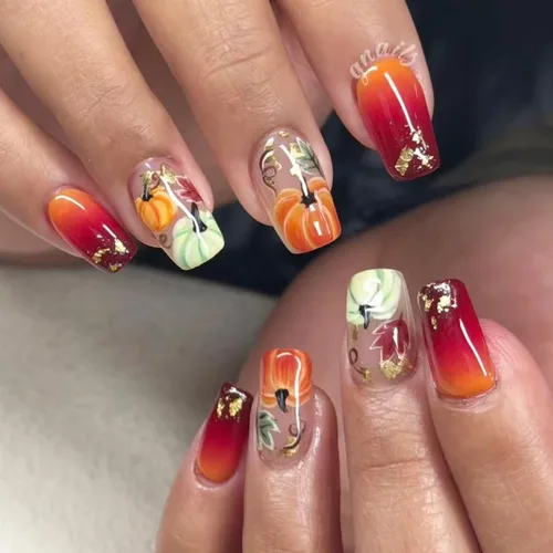 Vista 7 de 24 uñas postizas medianas a presión con forma de almendra, color LMT-7-81