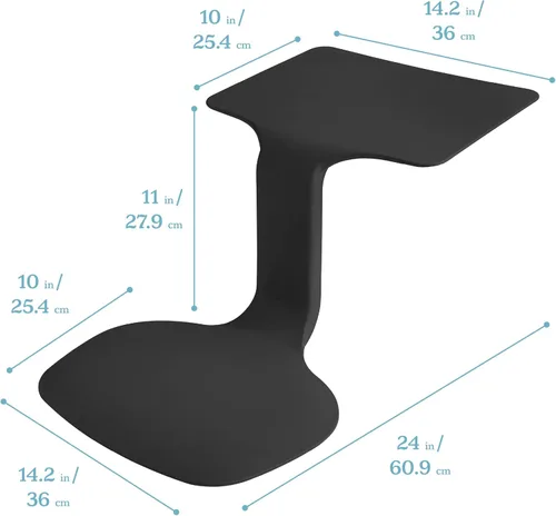 Vista 2 de ECR4Kids The Surf - Escritorio portátil para regazo, asiento flexible, color negro, paquete de 10