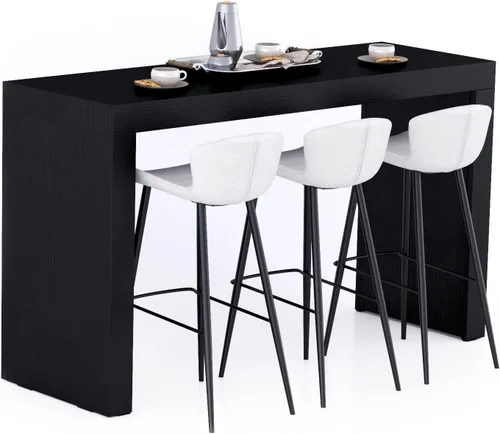 Vista 36 de Mobili Fiver Evolution - Mesa alta de bar de cocina fabricada en Italia Ahorra Espacio, Mesa de altura de mostrador montada en la pared para 1