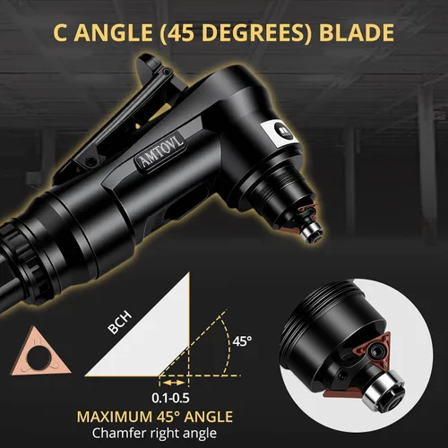 Vista 3 de AMTOVL 10 cabezales de corte triangular, ángulo C para máquina de biselado neumática, insertos de torneado de carburo para mini chaflán de aire