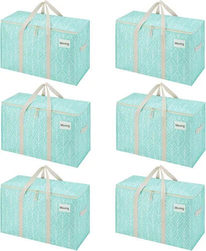 Vista 10 de VENO - Paquete de mudanzas, cajas de almacenamiento para embalaje universitario con tapas alternativas, para dormitorio, extragrande, asas