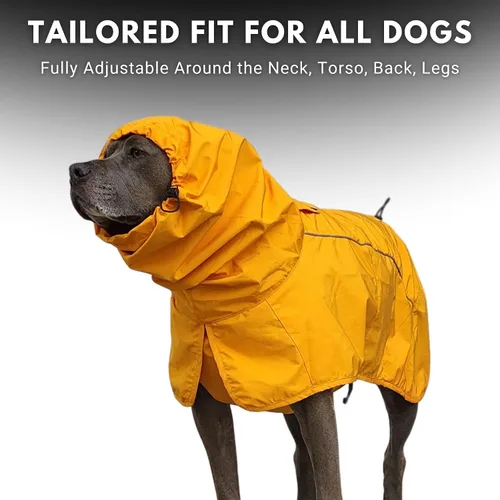 Vista 4 de Spark Paws - Chaqueta impermeable para perros, resistente al viento, para perros pequeños, medianos, grandes y extragrandes, traje reflectante