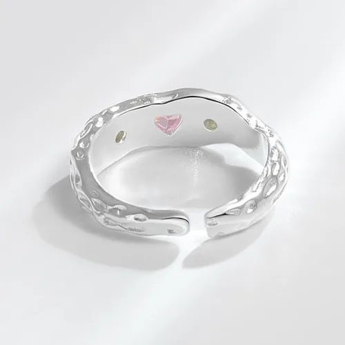Vista 12 de Anillo de plata 925, anillos de plata ajustables para mujer, anillos de pulgar abiertos, anillos de circonio, anillos ajustables, anillos abiertos