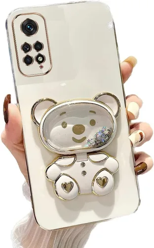 Vista 18 de Miagon Bear - Funda con soporte para espejo para Xiaomi Redmi A1, Quicksand Glitter Electroplated Soft TPU Protector Slim a prueba de golpes