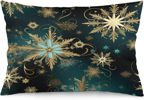 Vista 16 de Protector de almohada de árboles de pino de Navidad rojo y verde de 12 x 20 pulgadas, funda de cojín de vacaciones de invierno, funda de almohada