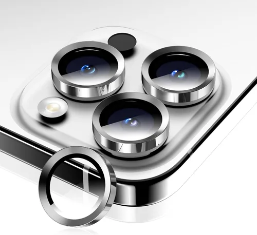 Vista 24 de Protector de lente de cámara para iPhone 17/16/16 Plus, Vidrio templado de metal Cubierta individual de lente de cámara [Anti-caída] Compatible
