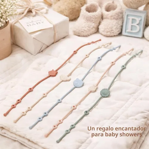 Vista 7 de ROCCED Correas de juguete para bebé 6 piezas, correas de juguete de silla alta de silicona, accesorios para cochecito, correas para biberón de niños