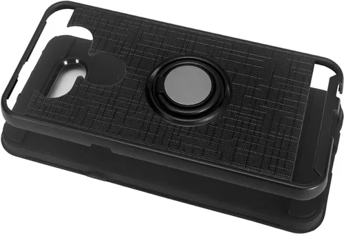 Vista 2 de Para LG K51, LG Reflect (LM-K500) - Funda híbrida con soporte de anillo - RS2 Negro