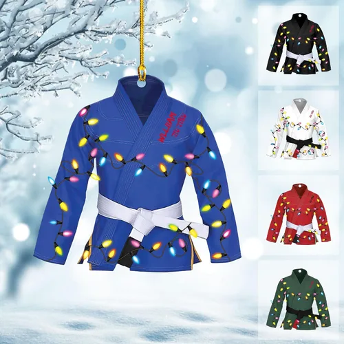Vista 2 de Adorno de Jiu Jitsu personalizado, regalo para Navidad 2025, hombres y mujeres, equipo de Jiu Jitsu, adornos de Jiu Jitsu brasileño para Navidad