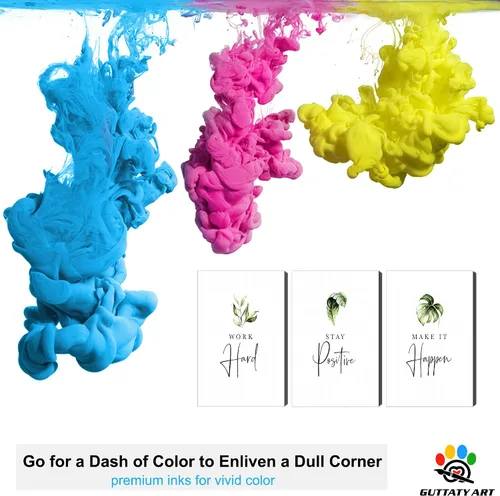 Vista 5 de Arte de pared motivacional de 3 paneles para oficina, citas inspiradoras, arte en lienzo para decoración de pared de oficina en casa, palabras