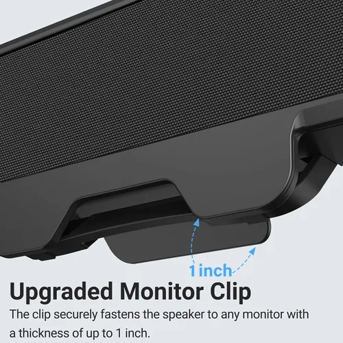 Vista 5 de Inwa Altavoces de computadora para PC de escritorio, altavoces de monitor USB con clip, barra de sonido de computadora con cable para computadora