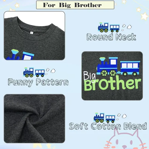 Vista 5 de Funnycokid Conjunto de camisetas a juego para hermano mayor, hermano pequeño, ropa de regalo para bebé
