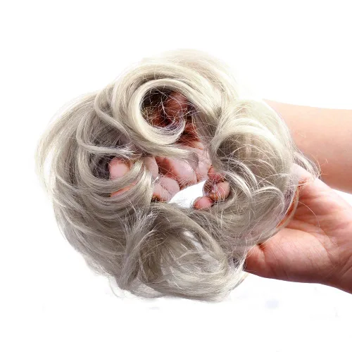 Vista 16 de Bella Hair - Rodete de extensión de cabello 100 % humano para banda elástica, extensión de cola de caballo ondeada, rizada o desordenada