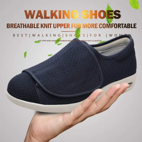Vista 2 de Mei MACLEOD Zapatos de caminar para mujer con ancho ancho, ligeros, con amortiguación de aire, zapatos casuales para correr y trotar para pies