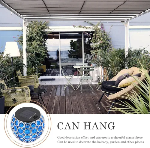 Vista 6 de Lámpara colgante solar al aire libre Luces solares huecas Jardín Patio Patio Decoración del hogar Energía solar Lámpara colgante decorativa