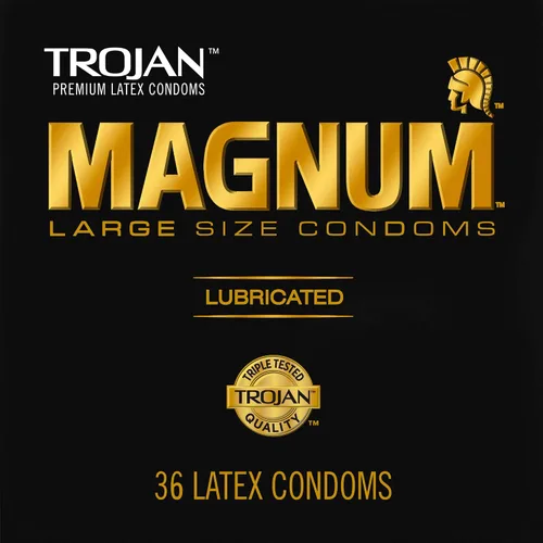 Vista 5 de TROJAN Magnum BareSkin - Condones grandes prémium y condones grandes lubricados Magnum, cómodos y suaves para hombres, el condón número uno