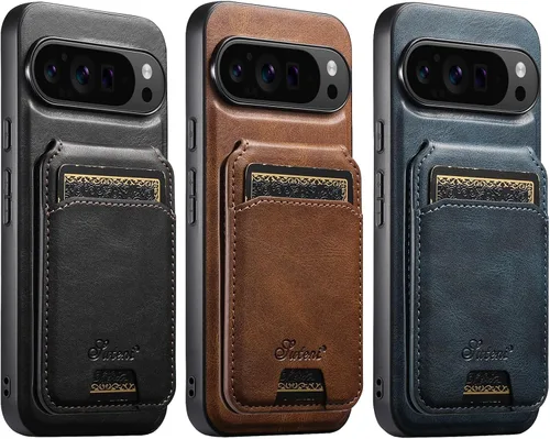 Vista 9 de PASNEW Funda para Pixel 9 Pro XL, Cartera de Cuero Premium con Soporte para Tarjetas [3 Tarjetas] con Soporte Plegable y Cubierta Magnética