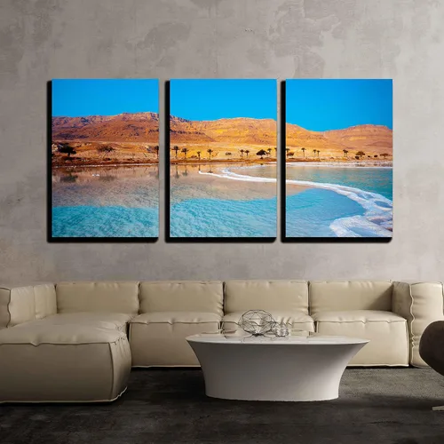 Vista 8 de wall26 - Arte de pared en lienzo de 3 piezas, delfín y león marino bajo el agua sobre fondo del océano mirándote - Arte moderno para el hogar