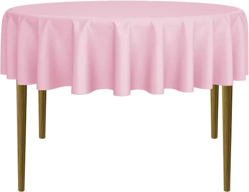 Vista 53 de Lann's Linens - Mantel redondo premium de 70 pulgadas para bodas/banquetes/restaurantes - Mantel de tela de poliéster - Azul bebé