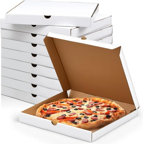 Vista 8 de Fullhawl 10 cajas de pizza de 14 x 14 pulgadas, caja de pizza corrugada marrón, resistente a la grasa, cajas de embalaje para tartas caseras