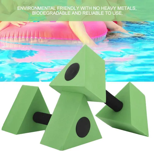 Vista 7 de Juego de mancuernas de agua para piscina, equipo aeróbico acuático, mancuernas triangulares, pesas de peso de agua EVA, para adultos y niños,