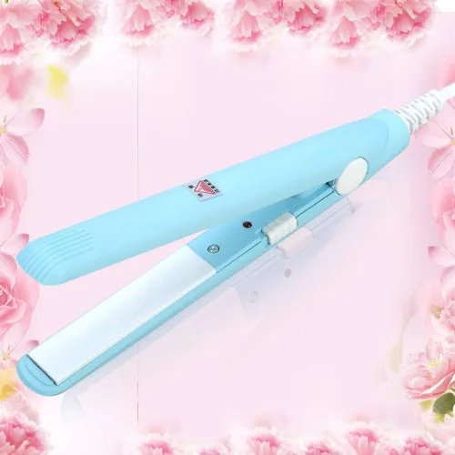 Vista 3 de Mini plancha de pelo, 2 en 1, mini plancha de pelo de cerámica turmalina, rizador de calor de plancha plana, plancha para alisar el cabello