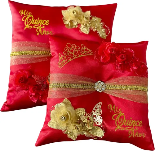 Vista 13 de Almohada para zapatos de quinceañera, azul, hecha a mano y personalizada para ti.