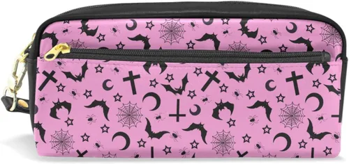 Vista 22 de Estuche portátil de gran capacidad con diseño floral de frutas de fresa, bolsa de maquillaje de piel sintética, organizador de maquillaje con asa