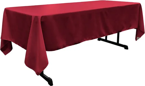 Vista 71 de LA Linen Mantel rectangular lavable de popelín de poliéster, resistente a las manchas y a las arrugas, cubierta de mesa 60x84, mantel de tela