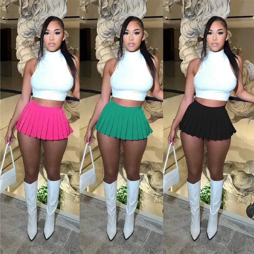 Vista 5 de Minifaldas plisadas para mujer, sexy y linda, falda cargo corta Y2K, falda pantalón de tenis, patinadora, línea A con abertura