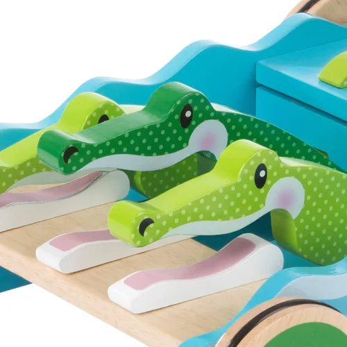 Vista 4 de Melissa & Doug - Juguete con patrón de bloques y tablas, juguete clásico, Azul claro